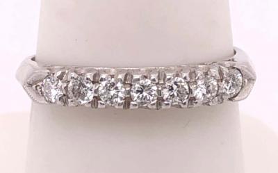 14 Karat White Gold Half Anniversary Diamond Bridal Wedding Ring Band