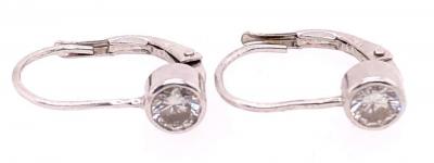 14 Karat White Gold Lever Back Diamond Earrings 0 80 TDW
