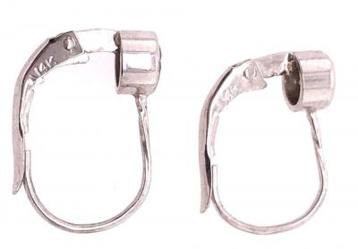 14 Karat White Gold Lever Back Diamond Earrings 0 80 TDW