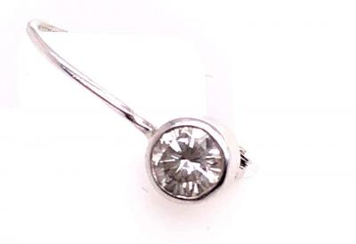 14 Karat White Gold Lever Back Diamond Earrings 0 80 TDW