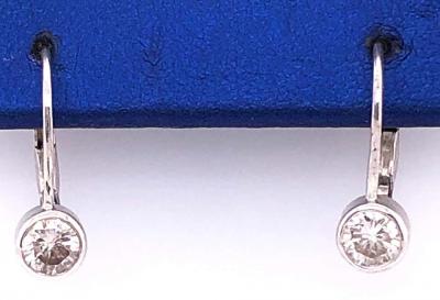 14 Karat White Gold Lever Back Diamond Earrings 0 80 TDW