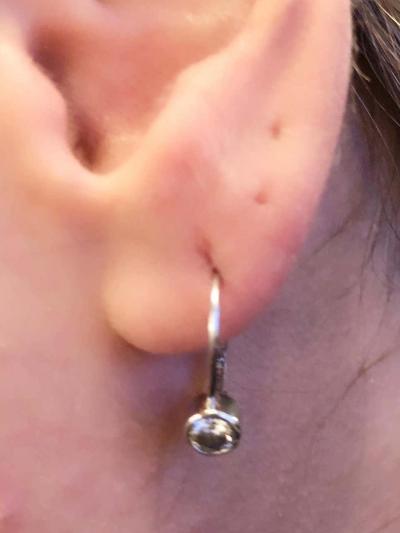 14 Karat White Gold Lever Back Diamond Earrings 0 80 TDW