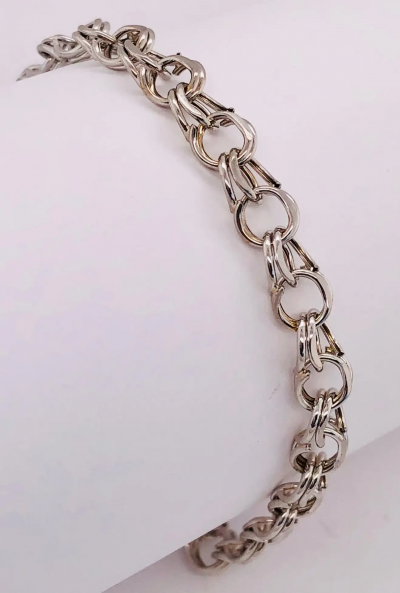 14 Karat White Gold Link Bracelet