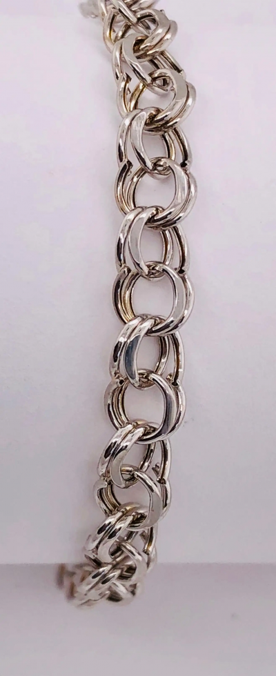 14 Karat White Gold Link Bracelet