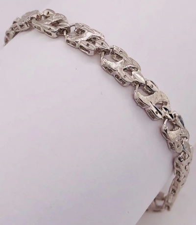 14 Karat White Gold Link Bracelet