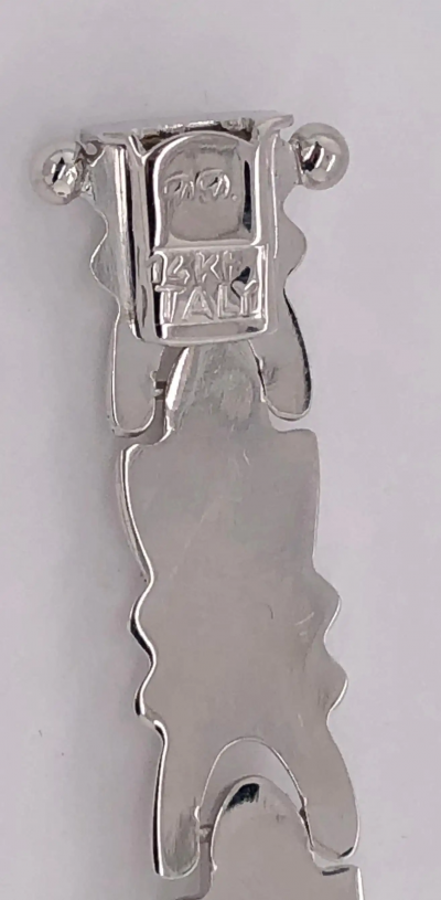 14 Karat White Gold Link Bracelet Italy