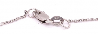 14 Karat White Gold Necklace with Diamond and Ruby Pendant 1 25 TDW