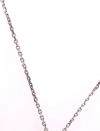 14 Karat White Gold Necklace with Diamond and Ruby Pendant 1 25 TDW