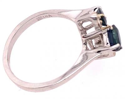 14 Karat White Gold Sapphire and Diamond Fashion Ring