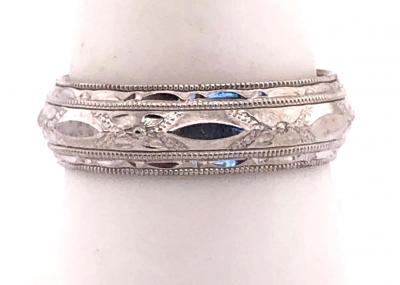 14 Karat White Gold Wedding Band Ring