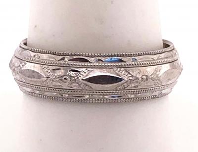 14 Karat White Gold Wedding Band Ring