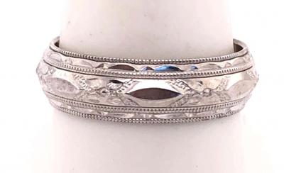 14 Karat White Gold Wedding Band Ring