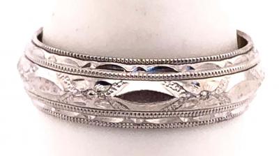 14 Karat White Gold Wedding Band Ring