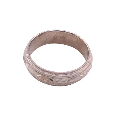 14 Karat White Gold Wedding Band Ring
