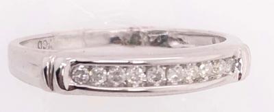 14 Karat White Gold and Diamond Band Bridal Ring 0 25 TDW