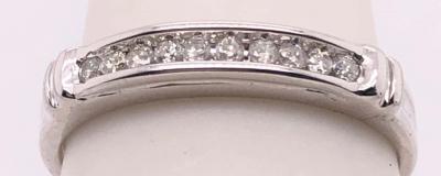 14 Karat White Gold and Diamond Band Bridal Ring 0 25 TDW