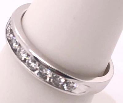 14 Karat White Gold and Diamond Band Bridal Wedding Ring
