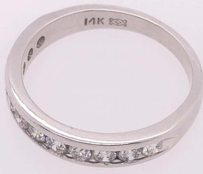 14 Karat White Gold and Diamond Band Bridal Wedding Ring