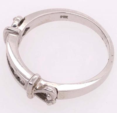 14 Karat White Gold and Diamond Band Wedding Ring Bridal