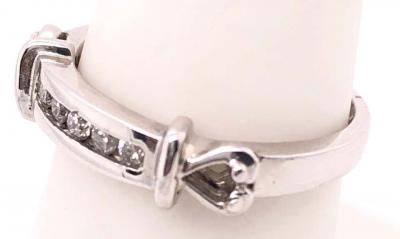 14 Karat White Gold and Diamond Band Wedding Ring Bridal