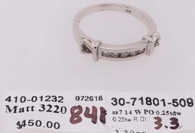 14 Karat White Gold and Diamond Band Wedding Ring Bridal