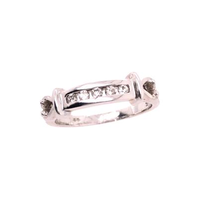 14 Karat White Gold and Diamond Band Wedding Ring Bridal