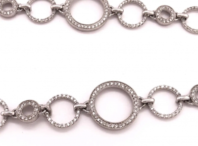 14 Karat White Gold and Diamond Necklace with 6 5 Total Diamond Weight