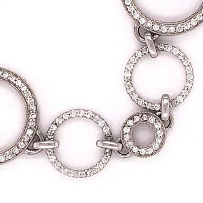 14 Karat White Gold and Diamond Necklace with 6 5 Total Diamond Weight