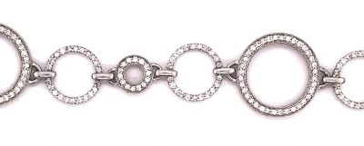 14 Karat White Gold and Diamond Necklace with 6 5 Total Diamond Weight