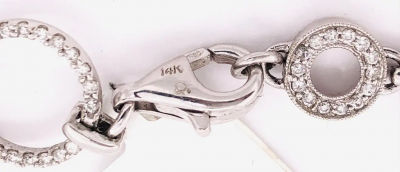 14 Karat White Gold and Diamond Necklace with 6 5 Total Diamond Weight