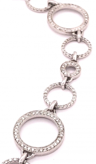 14 Karat White Gold and Diamond Necklace with 6 5 Total Diamond Weight