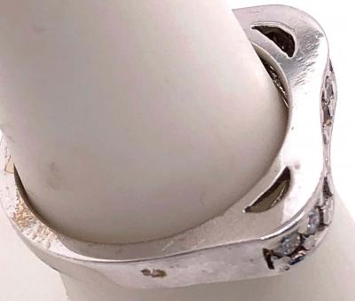 14 Karat White Gold and Diamond Wedding Band Bridal Anniversary Ring