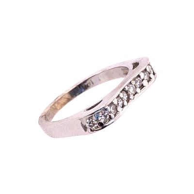 14 Karat White Gold and Diamond Wedding Band Bridal Anniversary Ring