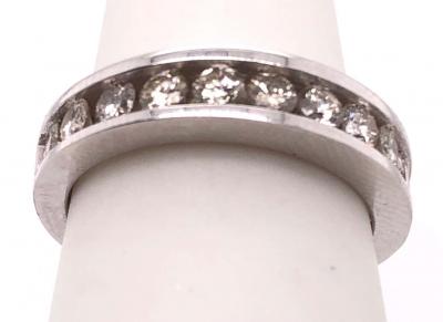 14 Karat White Gold with Diamonds Band Bridal Ring 1 20 TDW