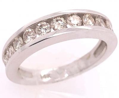 14 Karat White Gold with Diamonds Band Bridal Ring 1 20 TDW