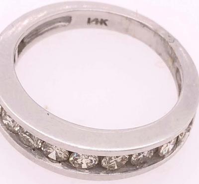 14 Karat White Gold with Diamonds Band Bridal Ring 1 20 TDW