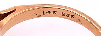 14 Karat Yellow Gold B F Pearl Ring