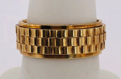 14 Karat Yellow Gold Band Ring or Wedding Ring Weave Design