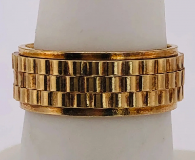 14 Karat Yellow Gold Band Ring or Wedding Ring Weave Design
