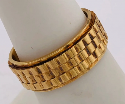 14 Karat Yellow Gold Band Ring or Wedding Ring Weave Design