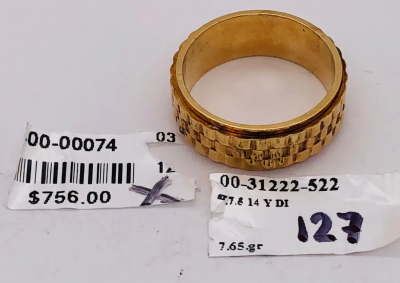 14 Karat Yellow Gold Band Ring or Wedding Ring Weave Design