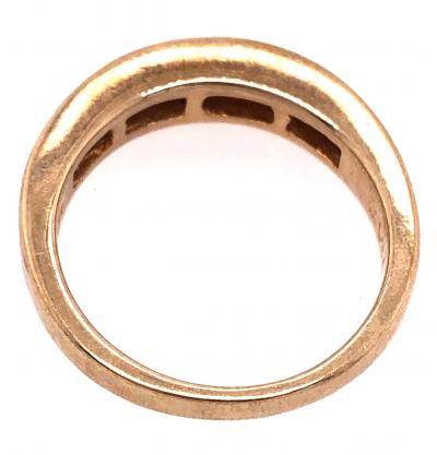 14 Karat Yellow Gold Band with Nine Diamonds Wedding Anniversary 1 00 TDW