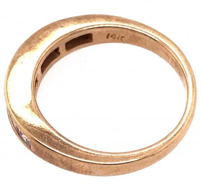 14 Karat Yellow Gold Band with Nine Diamonds Wedding Anniversary 1 00 TDW