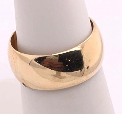 14 Karat Yellow Gold Bridal Ring Wide Wedding Band