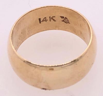 14 Karat Yellow Gold Bridal Ring Wide Wedding Band