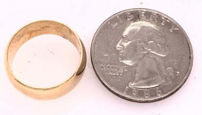 14 Karat Yellow Gold Bridal Ring Wide Wedding Band