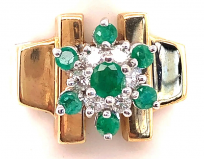 14 Karat Yellow Gold Cameo Cryptophrase Stone Ring