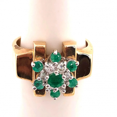 14 Karat Yellow Gold Cameo Cryptophrase Stone Ring