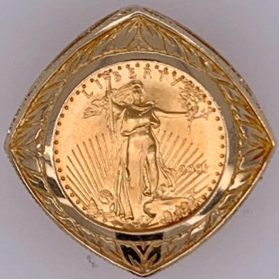 14 Karat Yellow Gold Coin Pendant Necklace 32 Grams Total Italy