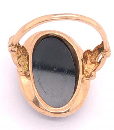 14 Karat Yellow Gold Contemporary Onyx Ring